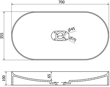 MEXEN SOFIA НАСТОЛЬНАЯ РАКОВИНА КОНГЛОМЕРАТ 70 x 35