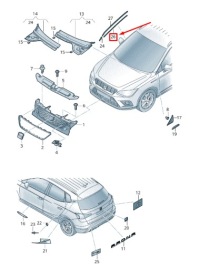 фото thumb №1, Seat arona kj правый лобовое стекло trim retainer 6f9854542b