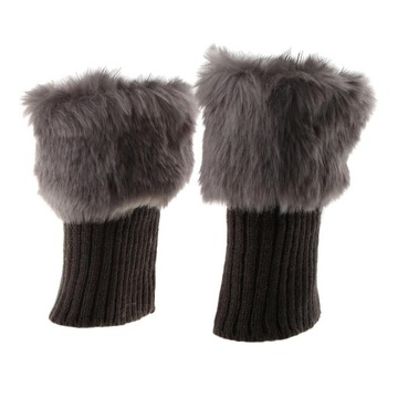 Zimowe ocieplacze na nogi Buty z dzianiny Buty Mankiety Rękawy Toppers Głęboki szary