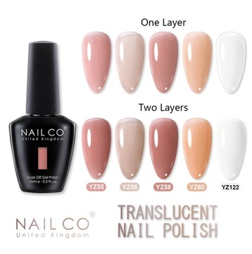 NAILCO 15 мл прозрачный нюдовый цветной желейный гель-лак для ногтей розовый красный Na