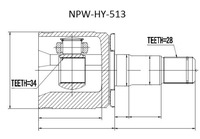 фото thumb №1, Шарнир внутренний hyundai terracan 01- /левый/