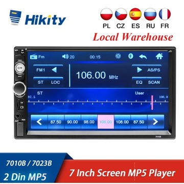 7010B с 12 стилями светодиодного радиоприемника 2 Din MP5 7 Bluetooth FM Aux