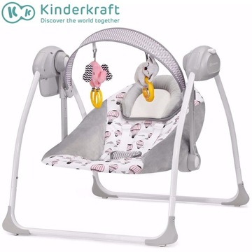 KINDERKRAFT LEŻACZEK BUJACZEK FLO Elektryczny Pink