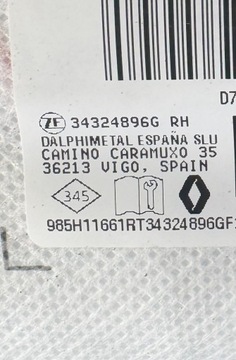 фото thumb №6, Подушка безопасности подушка безопасности сиденья правого renault austral 985h11661r