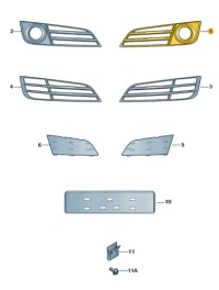 фото thumb №1, Решётка решётка радиатора заглушка бампера audi a8 d4 w12 левая przedlift aso оригинал