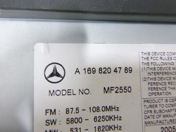 фото thumb №9, Радіо mf2550 mercedes w169 2006r. a1698204789