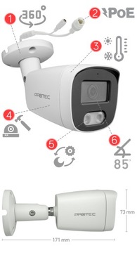 МОНИТОРИНГ 8 КАМЕР PROTEC IP POE SWITCH TUBE