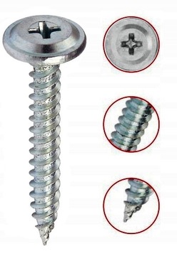 WKRĘTY PODKŁADKOWE SAMOGWINTUJĄCE 4,2x16mm METAL DREWNO 1000szt OCYNK KLIMA