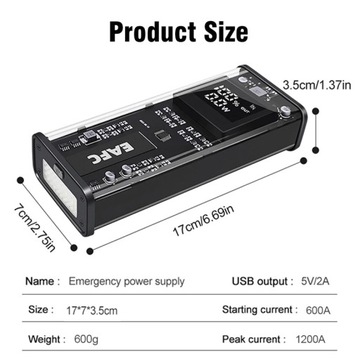 ПУСКОВОЕ УСТРОЙСТВО BOOSTER POWERBANK 12В 20000мАч