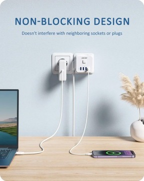 LENCENT Настенная планка с вилкой европейского стандарта 7 в 1, PD35W 3AC 3U1C