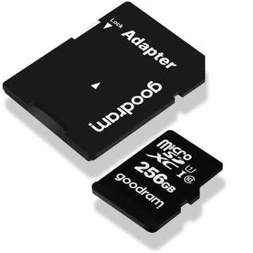 MicroSD Memory Card Goodram 256 ГБ UHS и +Адаптер
