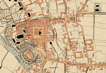 СТАРЫЙ ПЛАН Отмухув Plan der Stadt Ottmachau 1926 г. 50х40см