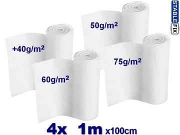 ZESTAW TESTOWY Flizelina do Haftowania 4x Różne rodzaje | 1m x100cm