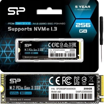 Быстрый твердотельный накопитель M.2 NVMe PCIe 3X4 3D NAND TLC емкостью 256 ГБ для ноутбуков