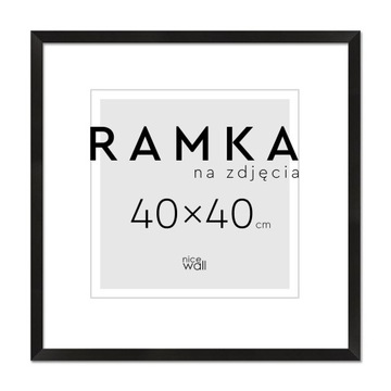 Черная фоторамка 40х40 см. Квадратная рамка