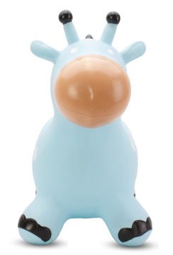Skoczek gumowy dla dzieci ŻYRAFKA 58 cm niebieski do skakania z pompką