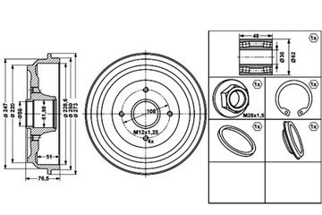 фото thumb №2, Барабани гальмівні 2szt. зад ds ds 3 citroen c3 aircross i c3 ii c3 iii
