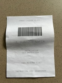 фото thumb №5, Кронштейн номерного знака регистрационный jeep wrangler jl