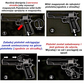 Польская реплика пистолета VIS WZ.35 из металла для 6-миллиметровых шариков ASG ИМИТАЦИЯ ОРУЖИЯ