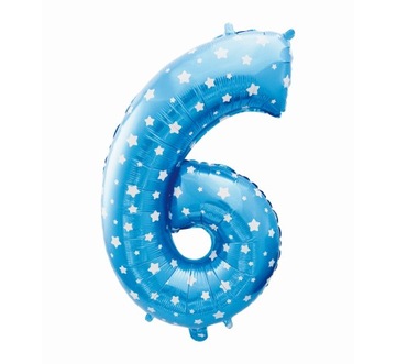 Balon foliowy Cyfra 7 niebieska w gwiazdy 61 cm