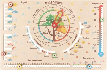 Деревянный образовательный календарь SEASONS METEO PL