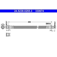 фото thumb №9, Ate 24.5238-0255.3 шланг тормозной гибкий