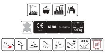 Obuwie robocze trzewiki skórzane EXTREME S3S SR Stalco r. 45 S-78239