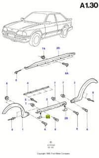 фото thumb №8, Молдинг порога левые перед ford escort/orion 1986-1990 da oem номер 1656357