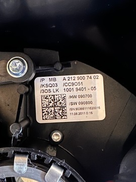 фото thumb №5, Mercedes c клас w204 esp стрічка датчик кута повороту matetki подушка безпеки змотувач