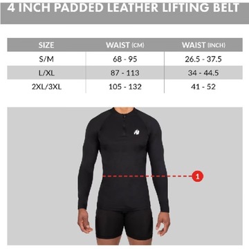 КОЖАНЫЙ РЕМЕНЬ ДЛЯ БОДИБИЛДИНГА GORILLA WEAR ДЛЯ ТРЕНАЖЕРНЫХ ЗАЛ, 4 ДЮЙМА, S/M