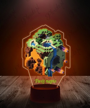3D-печатная светодиодная ночная лампа Minecraft с именем