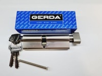 Дверной цилиндр с ручкой Gerda 55/35 никель Комплект из 3 ключей для замка Прочный
