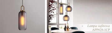 ПОДВЕСНОЙ СТЕКЛЯННЫЙ ПОТОЛОЧНЫЙ СВЕТИЛЬНИК, ЗОЛОТАЯ ТРУБА LOFT