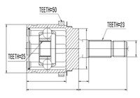 фото thumb №2, Npz-hd-048 nty шарнир внешний honda cr-v rd1/2 97-01, odyssey 94-02, sh