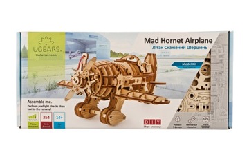 Самолет Mad Hornet UGEARS ДЕРЕВЯННАЯ МЕХАНИЧЕСКАЯ 3D МОДЕЛЬ ДЛЯ СБОРКИ