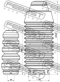 фото thumb №4, Захист передній амортизатора з відбійник комплект febest rnshb-kangiif-kit