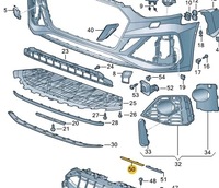 фото thumb №8, Audi rs5 8w6 бампер передний верхний средняя молдинг решетка 8w6807801a