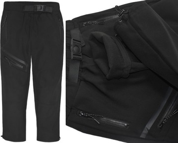 GRACE Czarne Zimowe SPODNIE Ocieplane Wygodne Softshell Guma - 158
