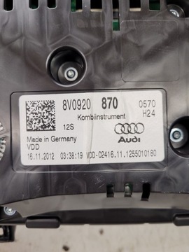 фото thumb №5, Спидометр приборы audi a3 8v 1.4 tfsi 8v0920870 eu