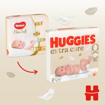 Подгузники HUGGIES Extra Care размер 2 (3-6кг) 82 шт