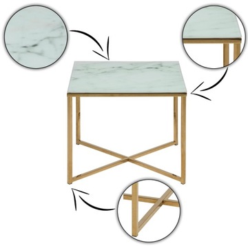 Журнальный столик 50х50см GOLD MARBLE современный гламур