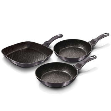 НАБОР ИЗ 3 ГРАФИТОВЫХ СКОВОРОД BERLINGER HAUS CARBON PRO