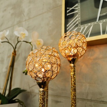 Подсвечник Glamour Lantern Chrome Gold кристалл