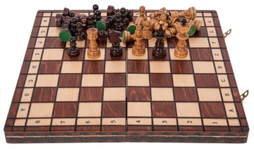 КВАДРАТ - Деревянные шахматы ТУРИСТИЧЕСКИЕ - 35 x 35 см Вишня
