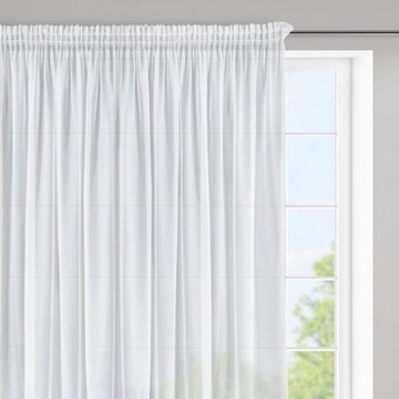 Firany Na Markizecie Firana Z Ołowianką Biała Z Taśmą Klasyczna sz400x140