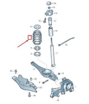 фото thumb №2, Vw golf vii вариант ba mk7 rear катушка spring 5q0511115mr