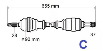 фото thumb №2, Полуось приводная c c5 iii,c6 2.2hdi 06 левая 3272wg
