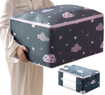 Duży Pokrowiec Pudełko Pudło Organizer na pościel odzież koc XL do szafy