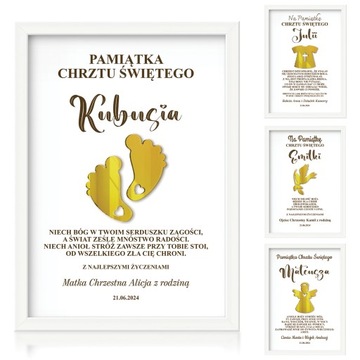 Pamiątka Chrztu Świętego dla Chłopca Dziewczynki Prezent na Chrzest Obrazek