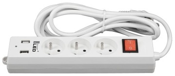 Удлинитель-удлинитель 3 метра 3х230В 2XUSB